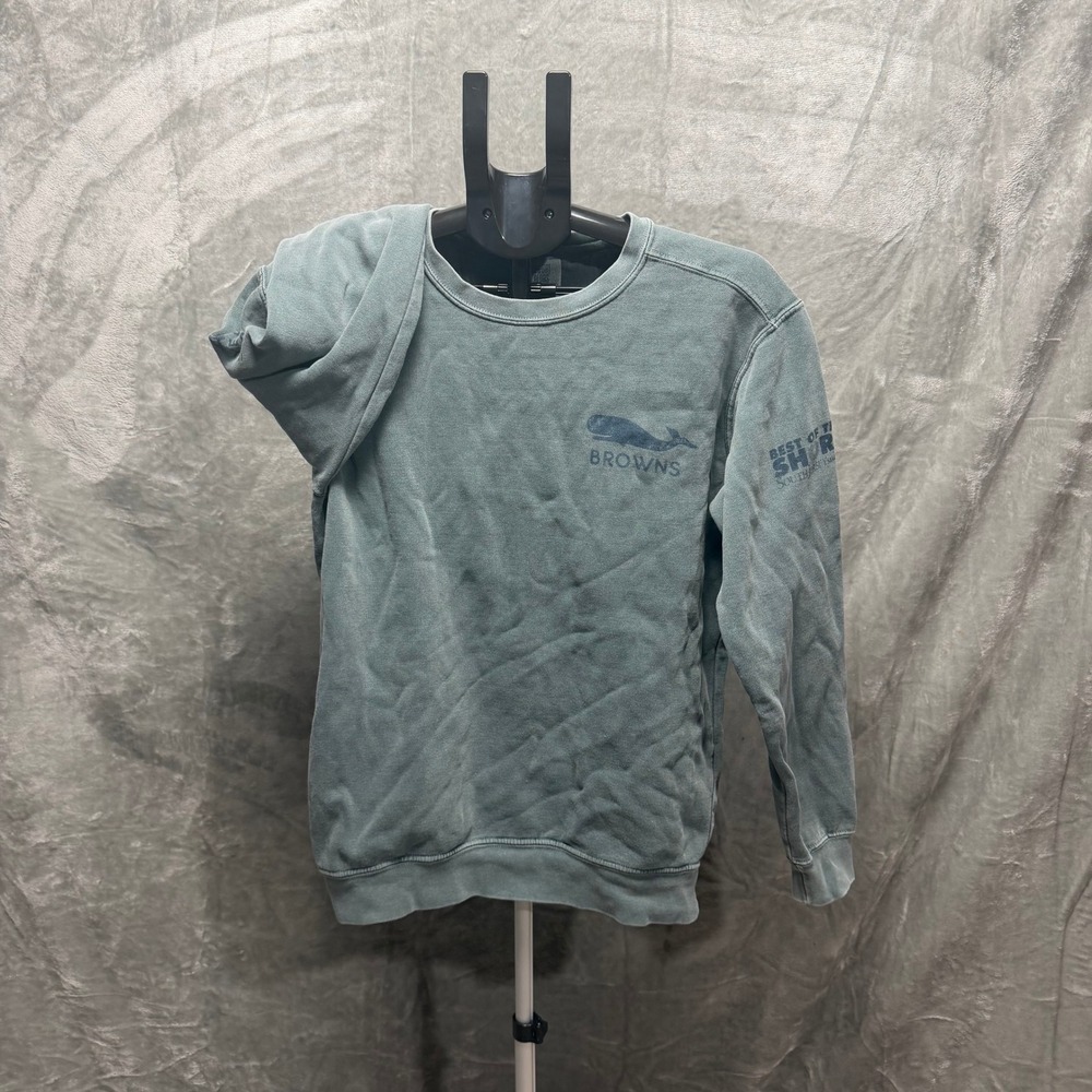 Browns Crewneck Sweatshirt Whale Graphic Blue‎ Men's Long Sleeve Pullover
